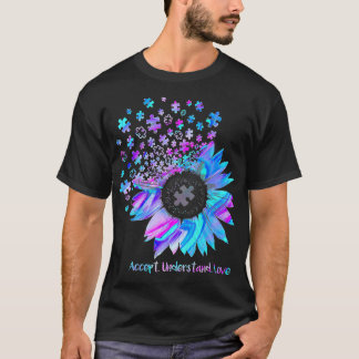 T-shirt Accepter Comprendre L'Amour Tournesol Autisme (2)