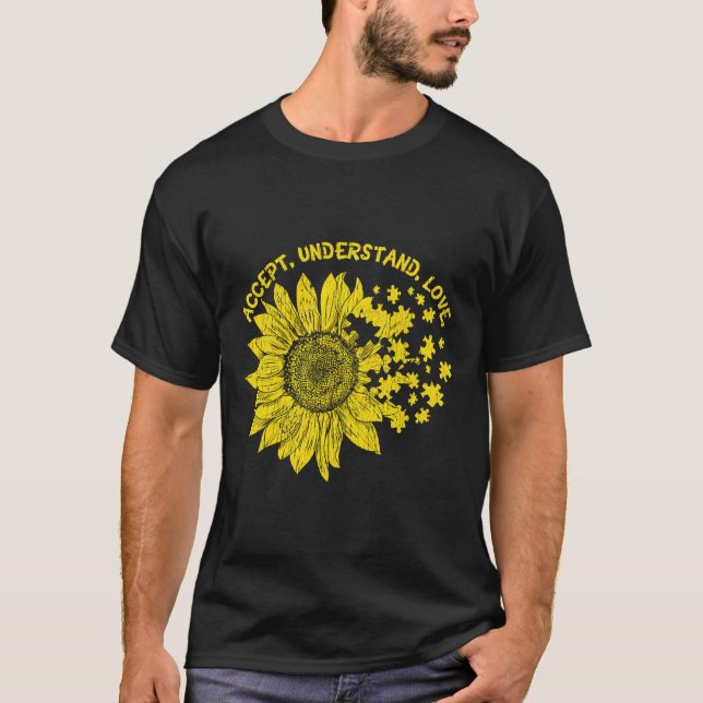 T-shirt Accepter Comprendre Les Enfants Autistes Soutenir  (Devant)