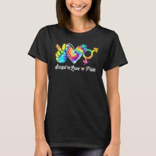 T-shirt Accepter Fierté Amour Transgenre Tie Dye Lgbt Prid