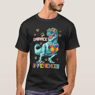 T-shirt Accepter la différence  Puzzle de dinosaure Sensib
