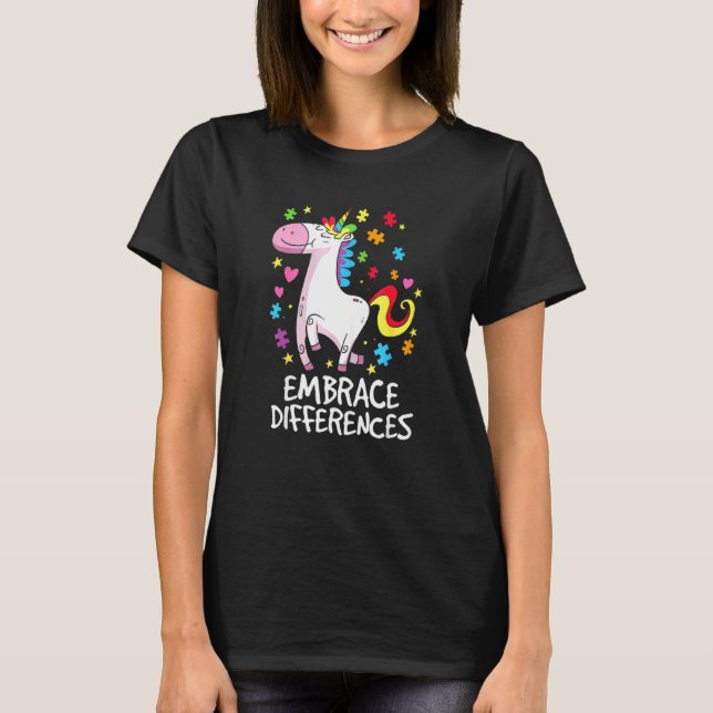 T-shirt Accepter les Différences Autisme Sensibilisation L (Devant)