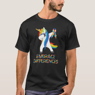 T-shirt Accepter les différences Licorne qui fait le dab A