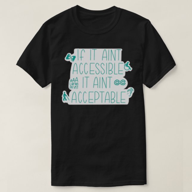T-shirt Accessible turquoise (Design devant)