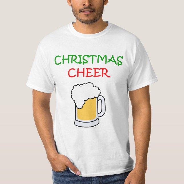 T-shirt Acclamation de Noël avec une chemise de bière (Devant)