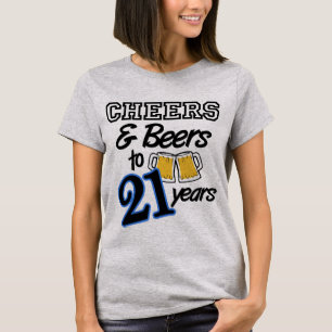 T-shirt Acclamations et bières à 21 ans de chemise