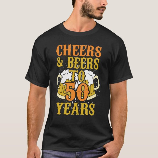 T-shirt Acclamations et bières à 50 ans de cinquantième (Devant)