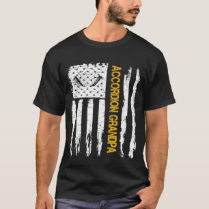 T-shirt Accordéon du drapeau américain vintage Grand-père