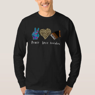 T-shirt Accordion Love Peace Music Accordionist Music Leop