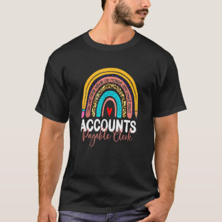 T-shirt Accounts Payable Clerk Leopard Rainbow Accounting 