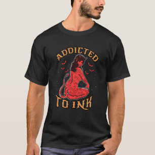 T-shirt Accro à l'encre Salut Satan Fille Diabolique Tatou