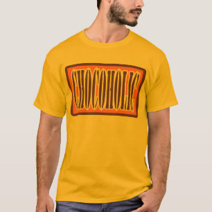 T-shirt Accro du chocolat, style d'emballage de friandise