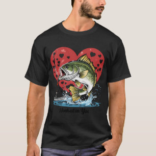 T-shirt Accroché à toi pêche à la basse – Cœur de dessin a