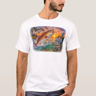 T-shirt Accroché au golfe – Pêche au rouget rouge