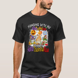 T-shirt Accroché avec mes Gnomies Joyeux Hallothanksmas Fa