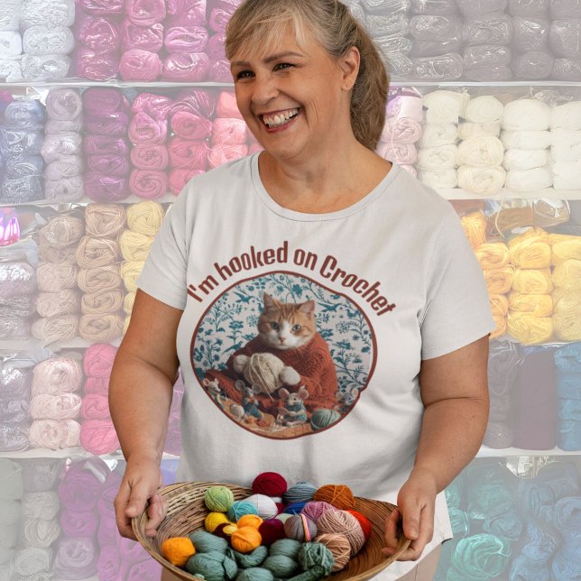 T-shirt Accroché sur Crochet Cute tricoté chats et souris (Créateur téléchargé)