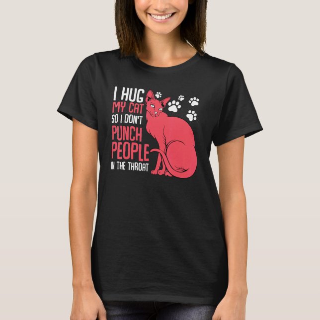 T-shirt Accrocher le chat animal animal animal de compagni (Devant)