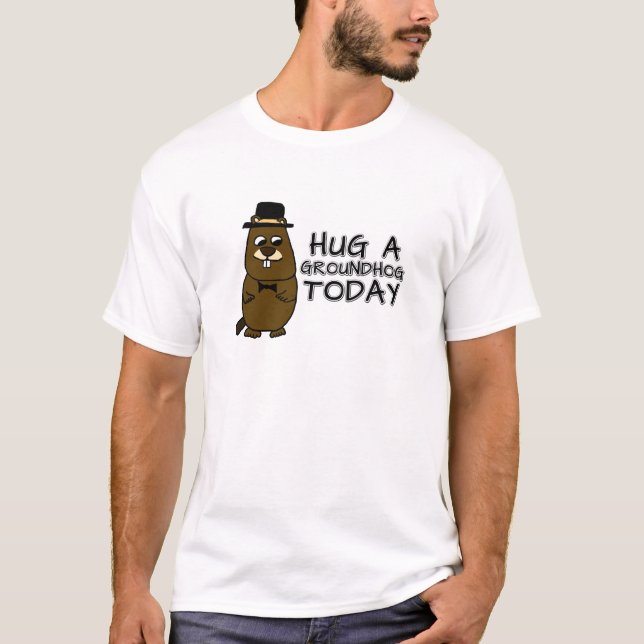 T-shirt Accrochez un marmotte aujourd'hui (Devant)