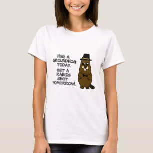 T-shirt Accrochez un marmotte aujourd'hui. Faites tirer su
