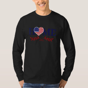 T-shirt Accueil American Flag Heart Patriotique Usa Pride