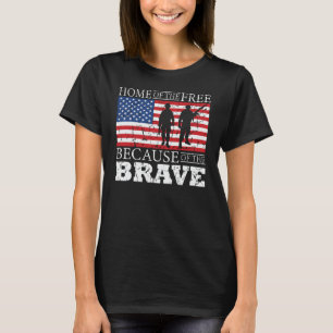 T-shirt Accueil De La Liberté À Cause Du Brave - États-Uni