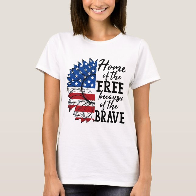 T-shirt Accueil De La Liberté À Cause Du Courageux (Devant)
