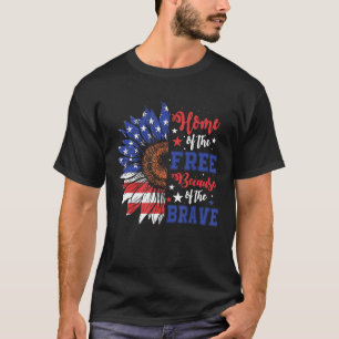T-shirt Accueil Du Libre À Cause Du Brave Drapeau Américai