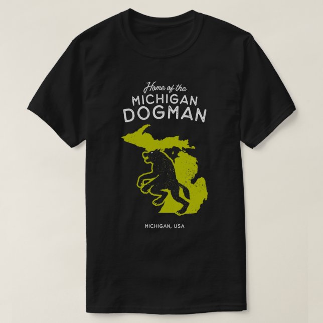 T-shirt Accueil du Michigan Dogman Michigan USA (Design devant)