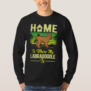 T-shirt Accueil est où mon labradoodle est labradoodle