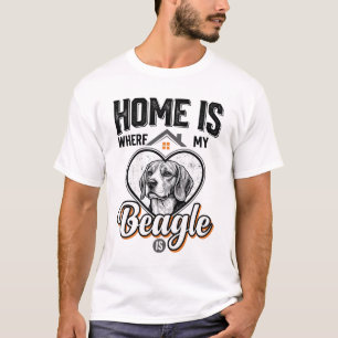 T-shirt Accueil est où se trouve mon Beagle Design de chie
