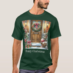 T-shirt Accueil festif Noël vert