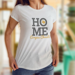 T-shirt ACCUEIL - Lettres en gras et texan gris jaune