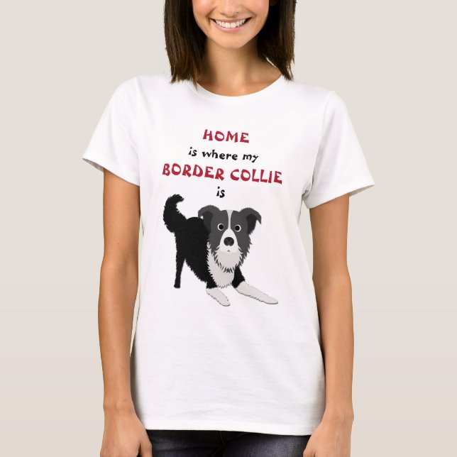 T-shirt Accueil où se trouve la frontière Collie (Devant)