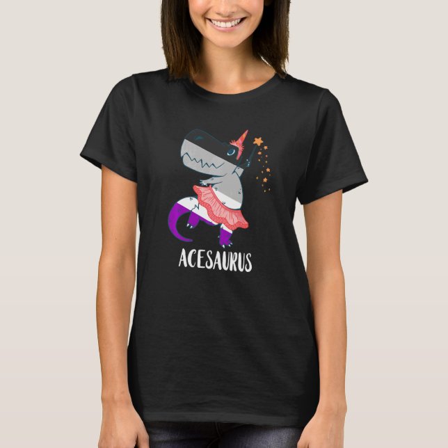 T-shirt Ace Dancing T-Rex Tyrannosaurus Asexual Pride Ace  (Devant)
