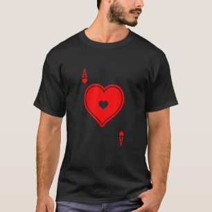 T-shirt Ace Of Hearts Poker Card Jeux Jouer Cartes Bluff