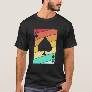 T-shirt Ace Spades Retro Poker Pour Hommes