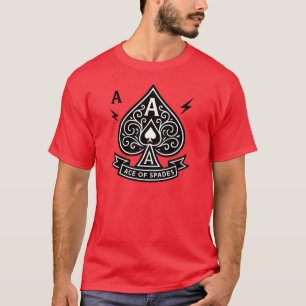 T-shirt Ace stylisée de pique — Emblème vectoriel Art déco