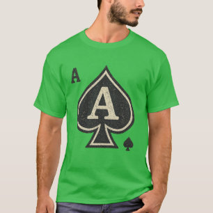 T-shirt Ace vintage de pique — Poker Crest en détresse