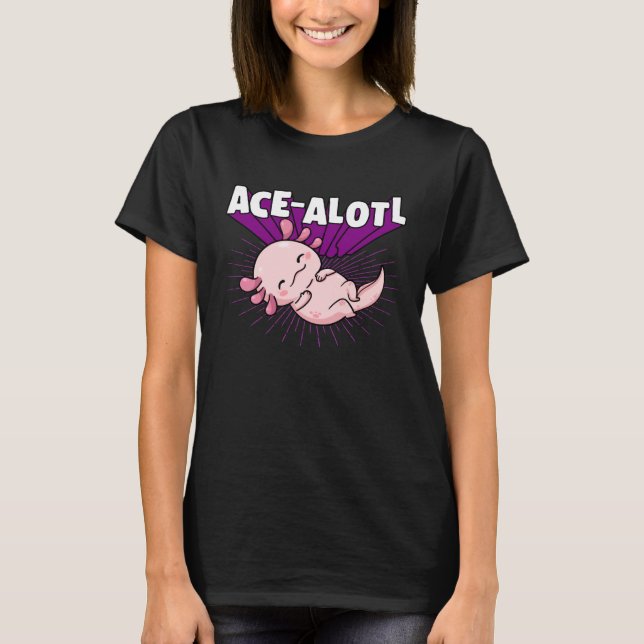 T-shirt Acealotl Ace Alotl Asexual Pride Axolotl (Devant)