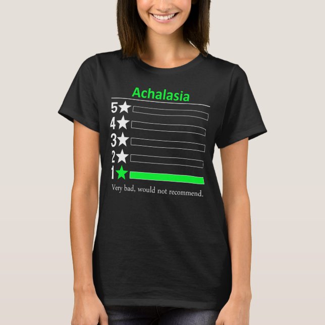 T-shirt Achalasia Très mal, ne serait pas recommandé. (Devant)