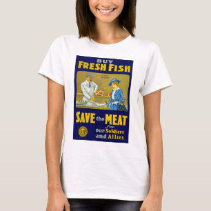 T-shirt Acheter du poisson frais ~ Sauvez la viande