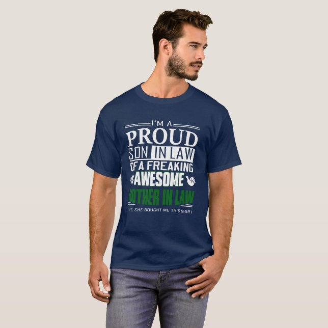 T-shirt Achetez le beau-fils fier de la maman (Devant entier)