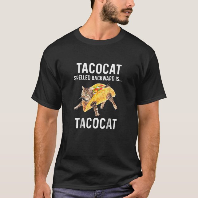 T-shirt Acocat Spelled Backward Is Acocat Love Cat And Aco (Devant)