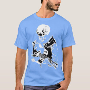 T-shirt Acoustique Rock Music Skeleton Head Jouer de la gu