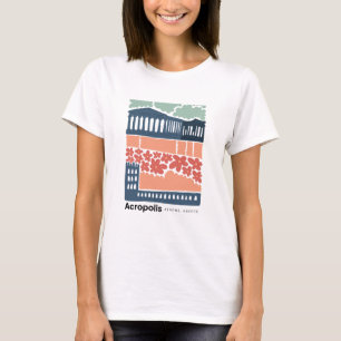 T-shirt Acropole Athènes Grèce Voyage abstrait art floral