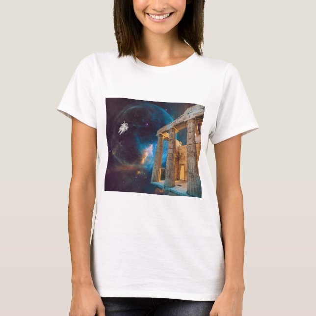 T-shirt Acropole du Parthénon La Grèce rencontre l'espace (Devant)