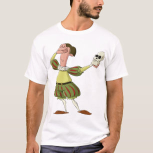 T-shirt Acteur d'Hamlet de Shakespeare drôle tenant un crâ