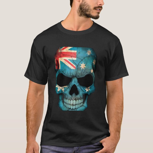T-shirt Actif du crâne du pavillon australien (Devant)