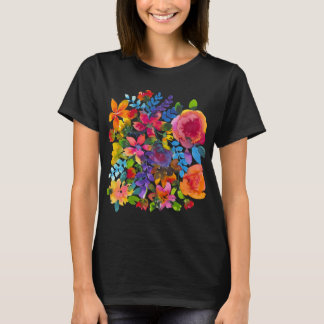 T-Shirt actif fleurs abstraites