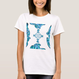 T-shirt Action Cyan Turquoise Graffiti Abstrait Imprimer