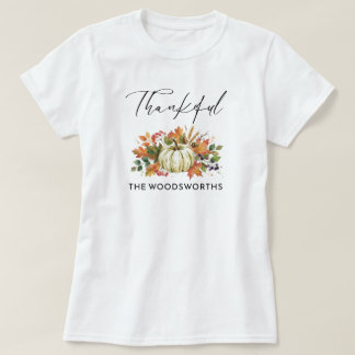 T-shirt Action de grâce Nom de famille Citrouille rustique